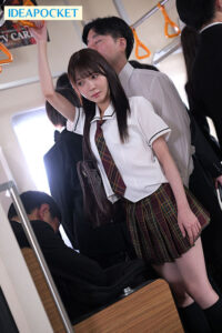 林芽依 電車内で痴●されてもイカされてもお漏らししても声を我慢することしかできない’やめて’が言えない制服美少女 林芽依【アイデアポケット】